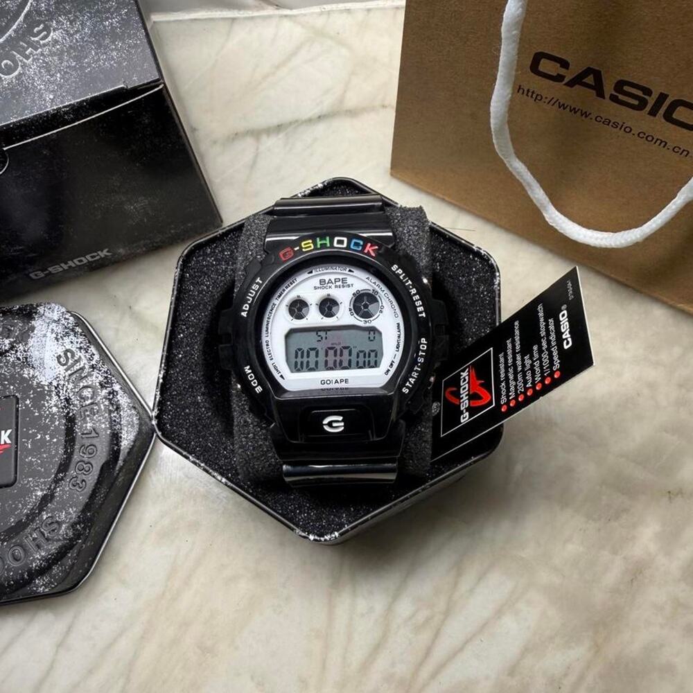 Special Edition Black & White Adjustable Watch w/ Multicolor Accents